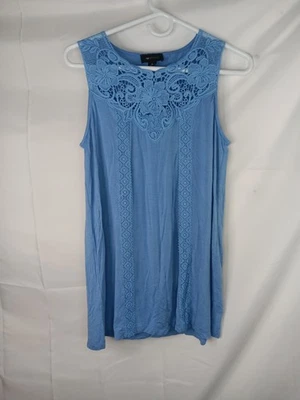 Top túnica AB Studio sin mangas para mujer talla S pequeño ganchillo ligero Foto 1 de 3