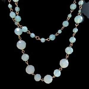 Collar Vintage Espuma de Mar Cuentas Verdes Con Cadena Tono Dorado 42" Largo - Imagen 1 de 21