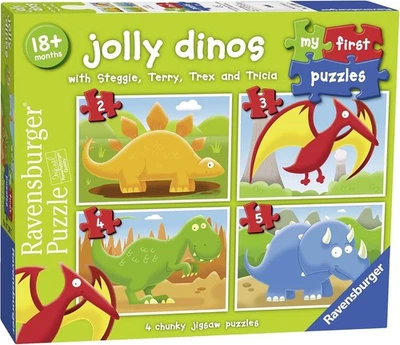 Ravensburger Jolly Dinosaurs My First Jigsaw Puzzles Educational Toys for Toddle - Imagen 1 de 4