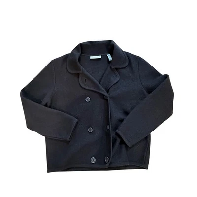 复古 Valerie Steven 小号 100% 纯羊毛意大利制造纽扣夹克 — 第 1/4 张图片
