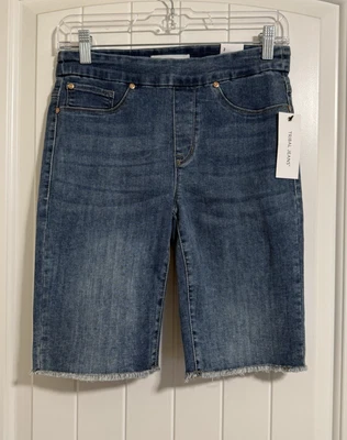 Pantalones Cortos Tribal Jeans Para Mujer 2 Nuevos con Etiquetas Audrey Tiro Medio 10" Azul Jean Elástico Foto 1 de 4