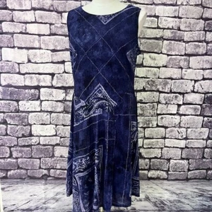 Simply Vera Purple & Black Sleeveless Blouse Size XL 100% Polyester - Picture 1 of 10