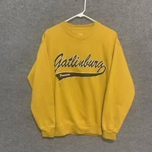 Sanjeev of Gatlinburg Tennessee Herren Gr. M Spell Out Gelb Pullover Sweater - Bild 1 von 9