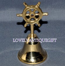 Vintage Nautical Solid Brass Bell Ship Wheel