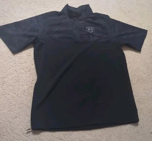 Under Armour UA Men's Squad Short Sleeve Coach'S 1/4 Zip Pullover Medium Black - Picture 1 of 13