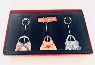 Soporte cuadrado para tarjeta fotográfica de San Nicolás soporte torre esmalte metal tres nuevo en caja Foto 1 de 4