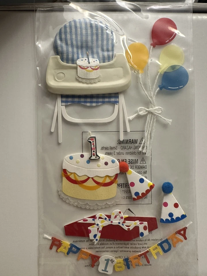 Jolee's Boutique 1st First Birthday 3d Dimensional Stickers Cute