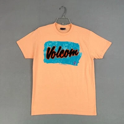 Volcom Shirt Mens Medium Orange Blue Graphic Tee Skater Surf Streetwear Y2K - Image 1 of 4