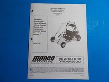 1998 Manco Machine Offroad Vehicle Model 415-391 415-241 Operators Supplement