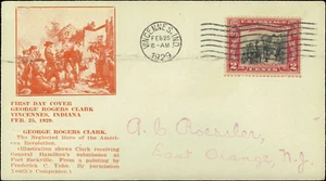 SAVOYSTAMPS- USA Cover -1929- George Rogers Clark -# 651 FDC, Vincennes, Indiana - Picture 1 of 1