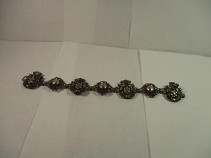 Vintage Sterling Silver Bracelet Art Nouveau Style 3D Panel Link 31 g 7 inch - Picture 1 of 11