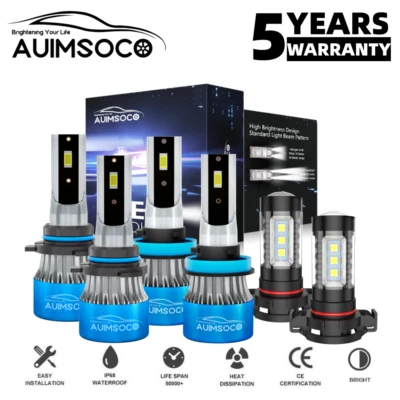 For 2015-2022 GMC Canyon Pickup 4-Door LED Headlights + Fog Lights Bulbs Combo - Image 1 of 4