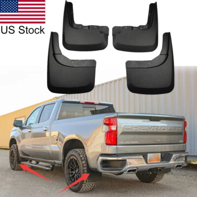 4 protectores contra salpicaduras delanteros y traseros guardabarros para Chevrolet Silverado 1500 2019-2022 Foto 1 de 4