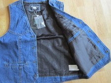 Jeansweste Herren blau Jeanskutte mit Druckknöpfen Gr. S - 4XL
