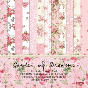12Pcs 6" Flower Pattern Single Sided Paper Pad DIY Scrapbooking Journal Album - Picture 1 of 4