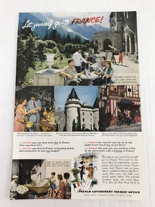 French Government Tourist Agency Vtg 1953 Print Ad - Picture 1 of 3
