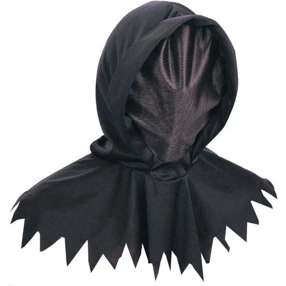 Black Hidden Face Hooded Costume Mask - Image 1 of 1