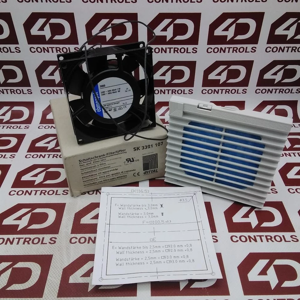 3321.107 | Rittal | Ventilador de filtro, 15CFM, 230V, 50/60HZ, abierto (NSO) Foto 1 de 1