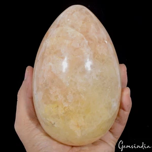 Piedra preciosa mineral de cristal de aventurina amarillo natural de 1,9 kg/5,7" en forma de huevo - Imagen 1 de 6