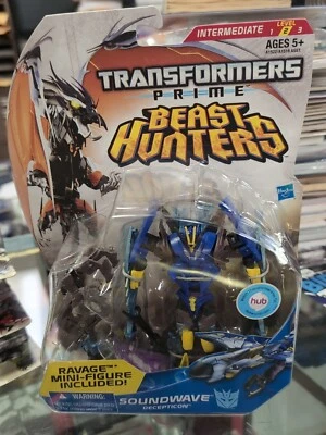 2012 Transformers Prime Beast Hunters Soundwave Decepticon Figure MOC w/Ravage - Image 1 of 2