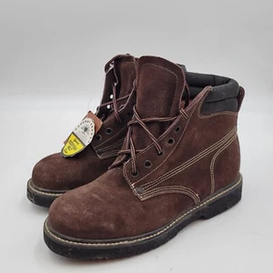 Stivali da lavoro costruzione in pelle nabuk punta acciaio Goodyear Welt vera pelle 7 - Foto 1 di 13