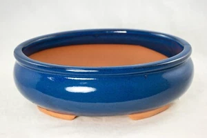 Yubonzai Oval Glazed Bonsai / Cactus & Succulent Pot + Mesh - 10"x 7.75"x 3.25" - Picture 1 of 5