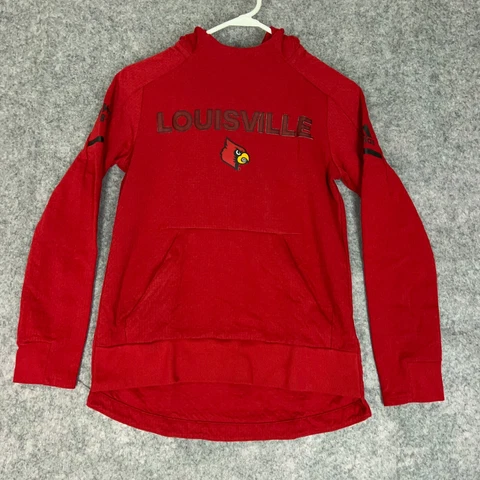 Louisville Cardinals Womens Hoodie Extra Small Adidas Red NCAA Basketball Shirt Cover
