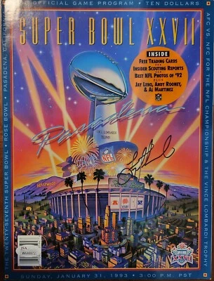Troy Aikman Signed Super Bowl XXVII Program. JSA Witnessed - Image 1 of 4