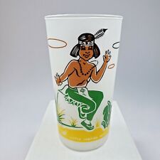 Vintage Famous Ohio Native American Indians 8oz Frosted Glass Jumping Rabbit