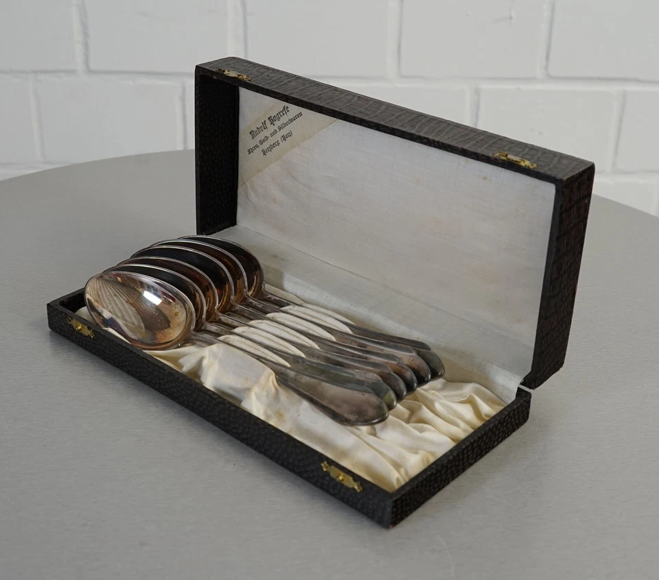 6 BSF Platura Löffel Menülöffel Suppenlöffel versilbert 90er Auflage 30er Jahre - Bild 1 von 4