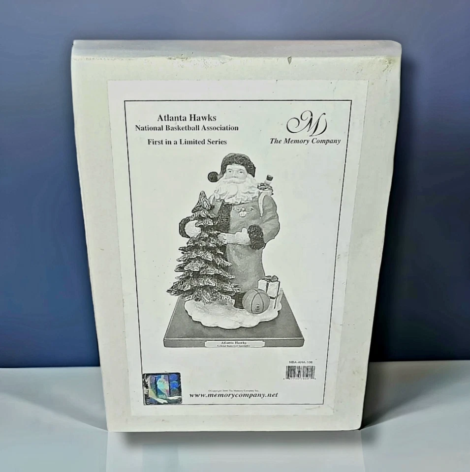 Estatuilla clásica de Papá Noel de baloncesto de los Atlanta Hawks de la NBA, The Memory Company  Foto 1 de 3
