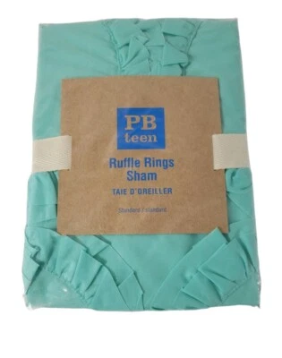 Anillos con volantes falsos Pottery Barn para adolescentes estándar nuevos turquesa aguamarina individuales Foto 1 de 4