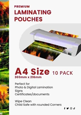 LIQUID_GRAPHICS Laminating Pouches Gloss 150 Micron Laminator 10-100 A4 Laminate Sheets Paper