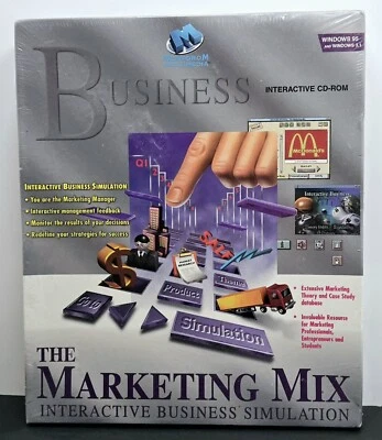The Marketing Mix Interactive Business Simulation CD-ROM VTG 1996 PC Software  - Image 1 of 4