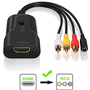 HDMI Female 1080P To 3 RCA Male Video Audio Converter Cable Adapter For Xbox One - Picture 1 of 11