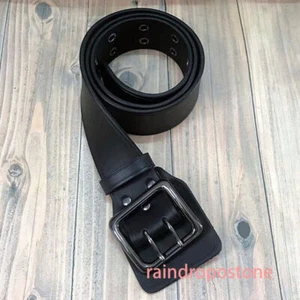 Men Leather Double Prong Belt 48mm Tactical Work Waistband for Jeans Pants - Imagen 1 de 19