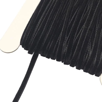 Black 25 Yards 1/8" 3Mm Velvet Ribbon Lots Bulk (Black, 1/8"(3Mm)) - Image 1 of 4