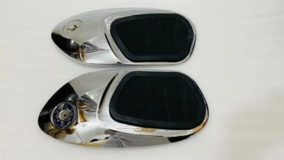 Honda CB160 1965-1969 Model Tank Side Chrome Plates With Kneepads - Image 1 of 4