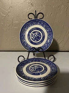 Vintage Blue Willow Saucers, Set of 5 Unmarked - Picture 1 of 2
