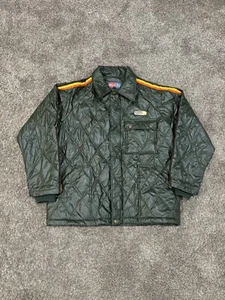 Chaqueta de nailon verde diésel vintage parche a rayas naranja y amarillo talla grande años 90 - Imagen 1 de 12