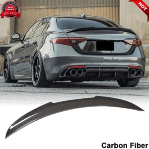 Alerón trasero de fibra de carbono real apto para Alfa Romeo Giulia 2017-22 - Imagen 1 de 12
