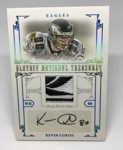 Camiseta deportiva Kevin Curtis 2008 de los Playoffs National Treasures logotipo de la marca automática 1/1 Eagles - Imagen 1 de 2