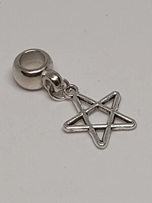 Charm Ciondolo Per Bracciale Unisex Tono Argento Stella silver - Immagine 1 di 2