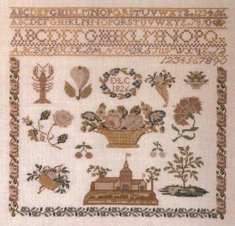 PERMIN BIEDERMEIER MUSEUM SAMPLER CROSS STITCH CHART - Image 1 of 1