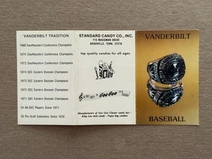 CBB 1981 VANDERBILT COMMODORES College Baseball Schedule University - Afbeelding 1 van 2