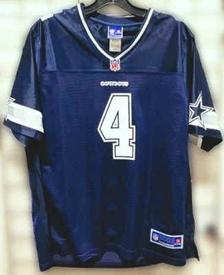 Camiseta feminina Dallas Cowboys #4 Dak Prescott NFL azul/branco tamanho G - Imagem 1 de 4