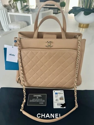 Chanel Bag TOTE AFFINITY caviar Leather Beige Shopping Bag - Image 1 of 4