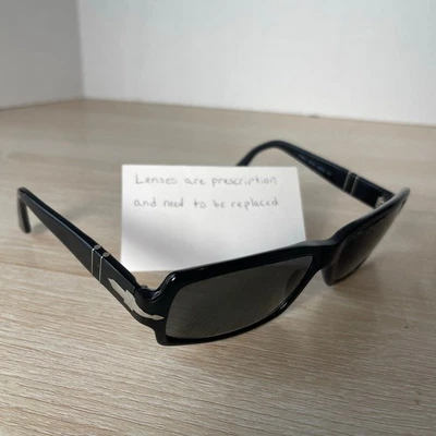 Persol 2758-S 95/58 Sunglasses Polished Black Rectangular Frames Only 59-16-135 - Image 1 of 4