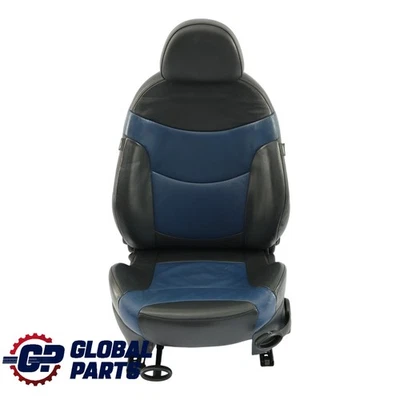 Sedile anteriore Mini R50 R53 Sinistro Sport Pelle Gravity Lapis Blu Nero - Imagen 1 de 4