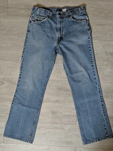  Vintage Levi’s 517 34 x 32 * Boot Cut USA Made Orange Tab Blue Distressed Jeans - Bild 1 von 13